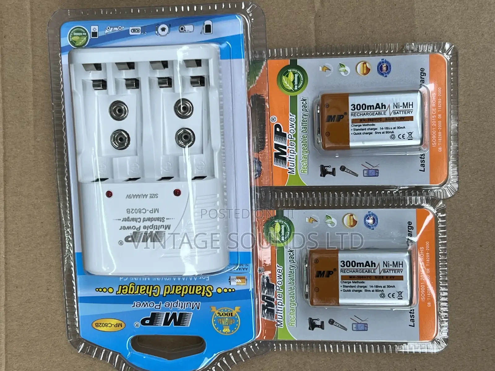 MP Rechargeable Charger and 9 Voltes Batteries
