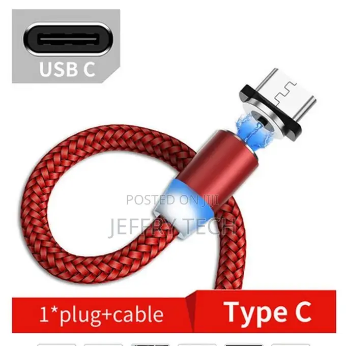 USB to USB-C / Type-C Magnetic Metal Connector Nylon Two-Col