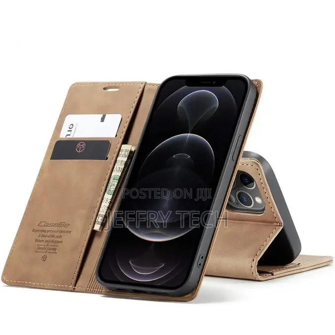 iPhone 12 Pro Max Case, Retro PU Leather TPU Inner Wallet C