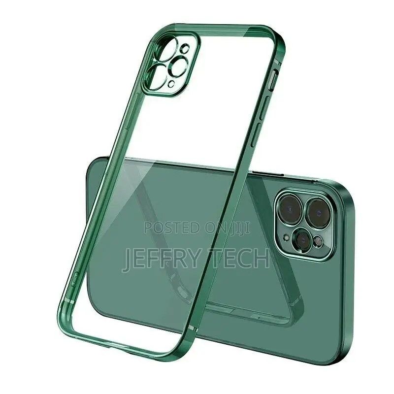 iPhone 12 Pro Max - Clear Silicone Case With Green Edge