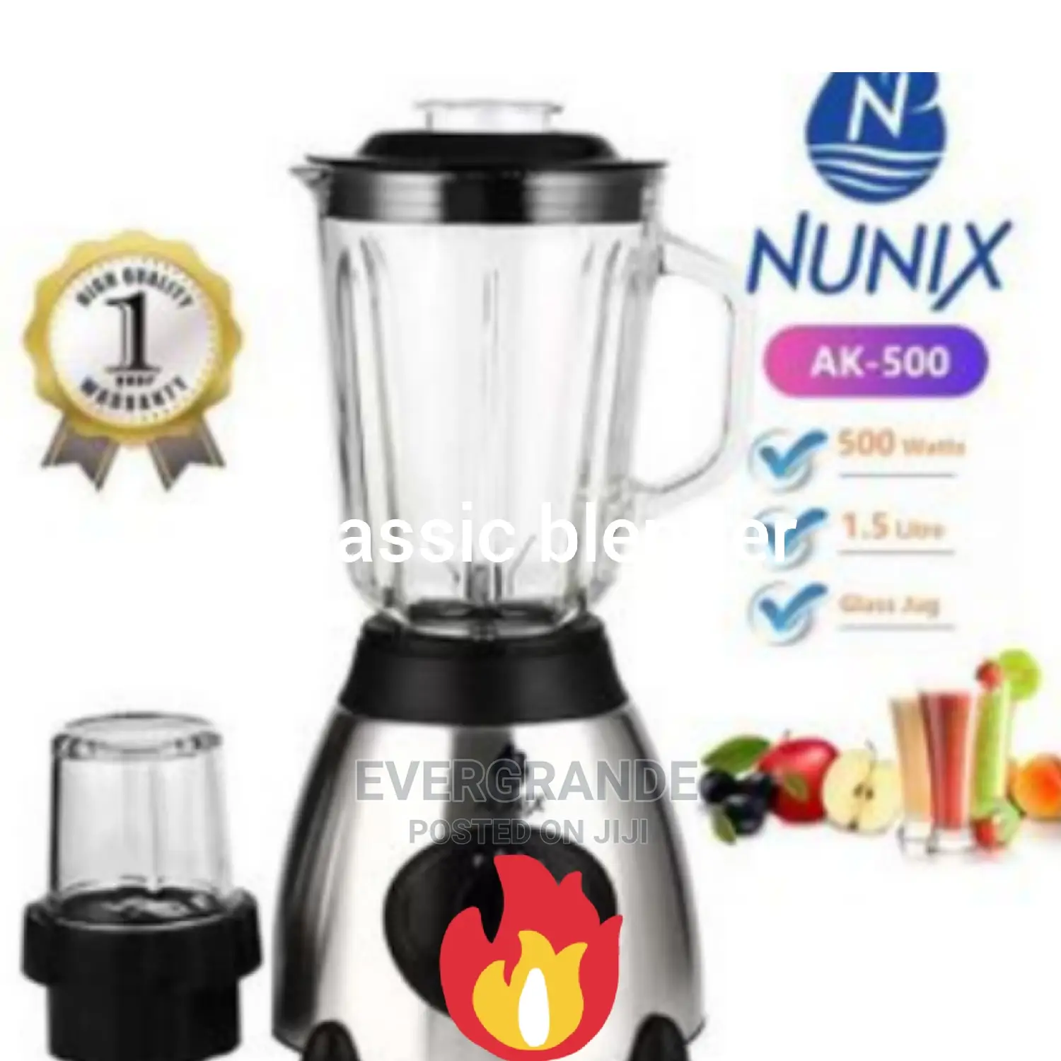Blender ,Ak500 Blender Nunix Blender 2 .1 Glass Jug