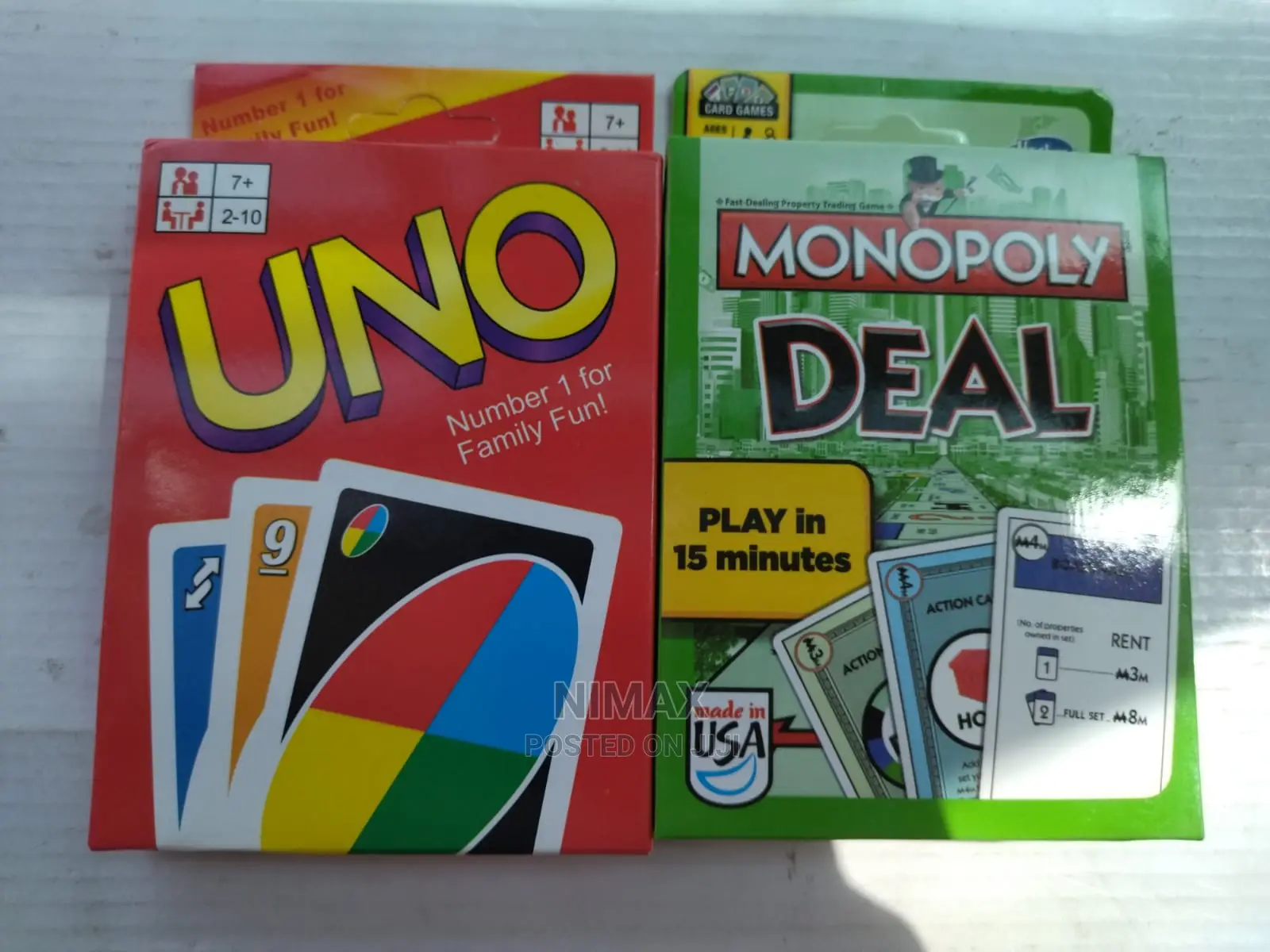 Uno Playing Cards and Monopoly Cards