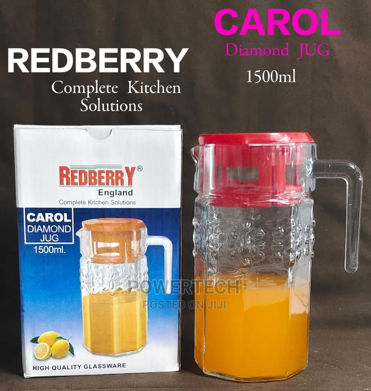 Glass Jur 1500ml -Redberry