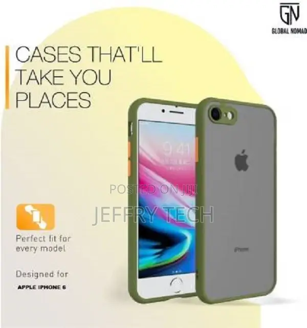 Back Cover for Apple iPhone 6 (Green, Transparent )