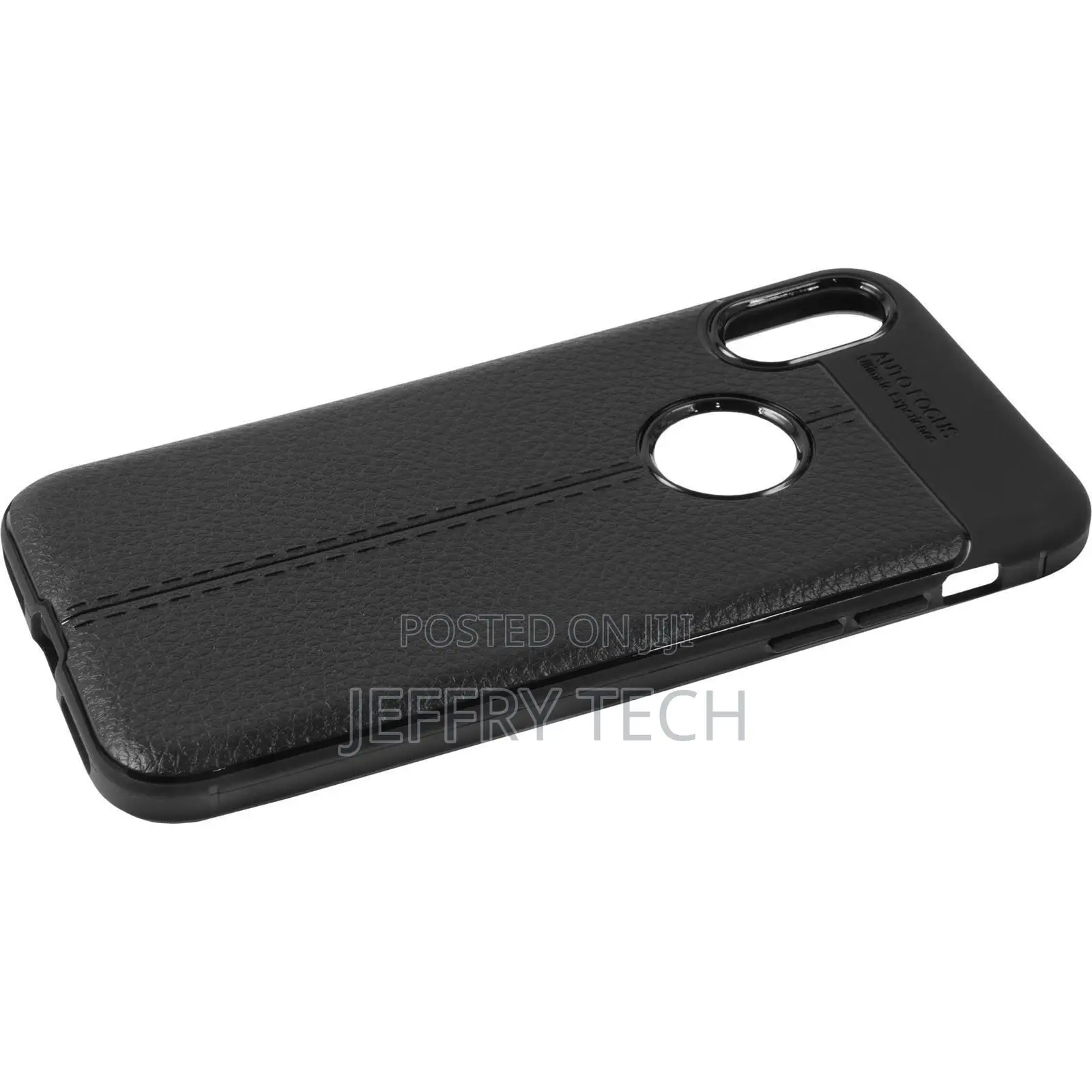 Silicone Case for Apple iPhone X/Xs Black Leather Look Cover