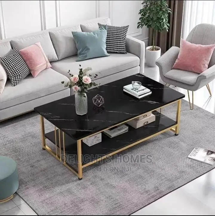 Marble Effect Wooden Coffee Table