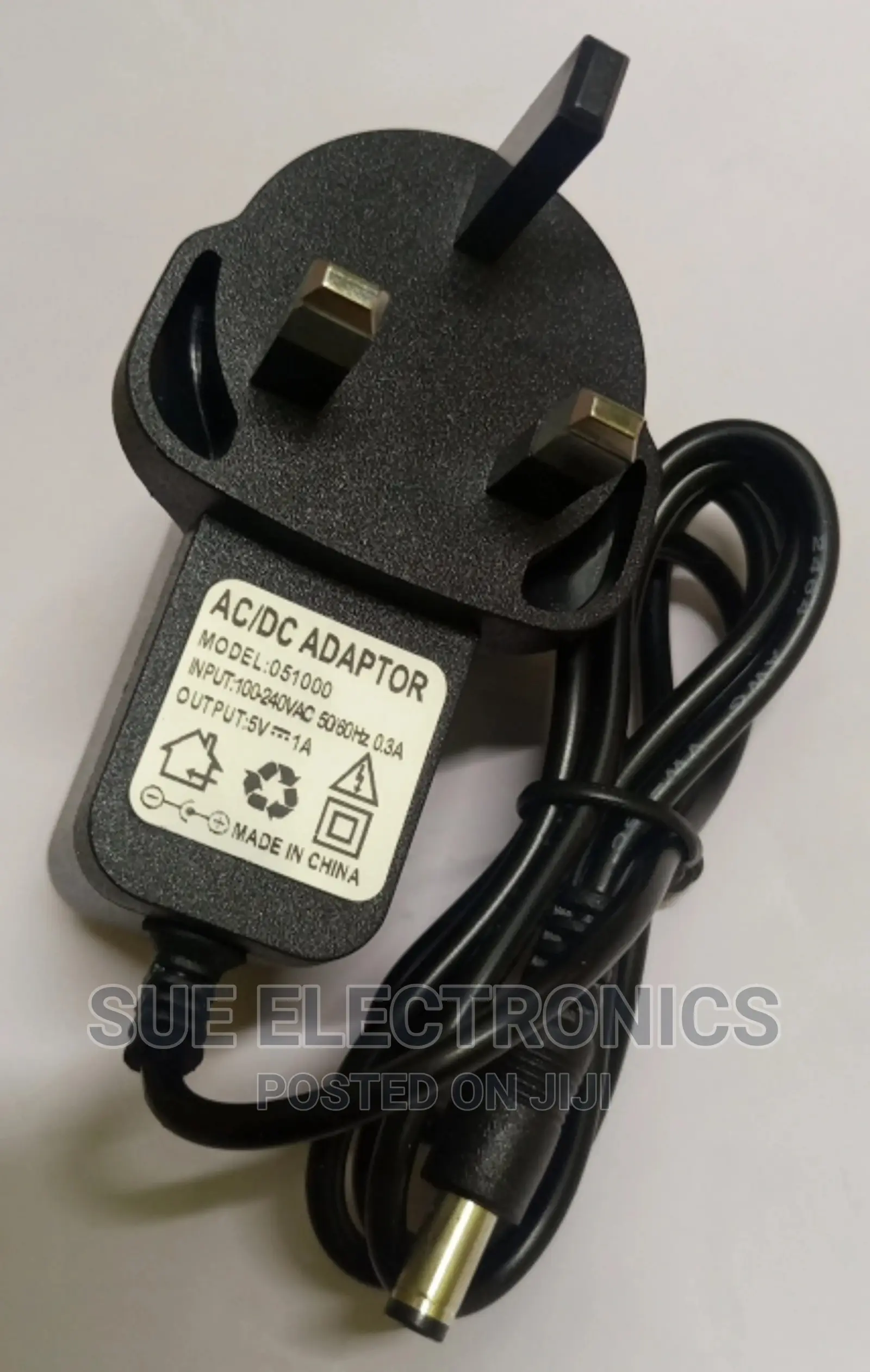 5v Volt Power Supply 3pin 1a Uk Plug Charger Ac/Dc Adapter B