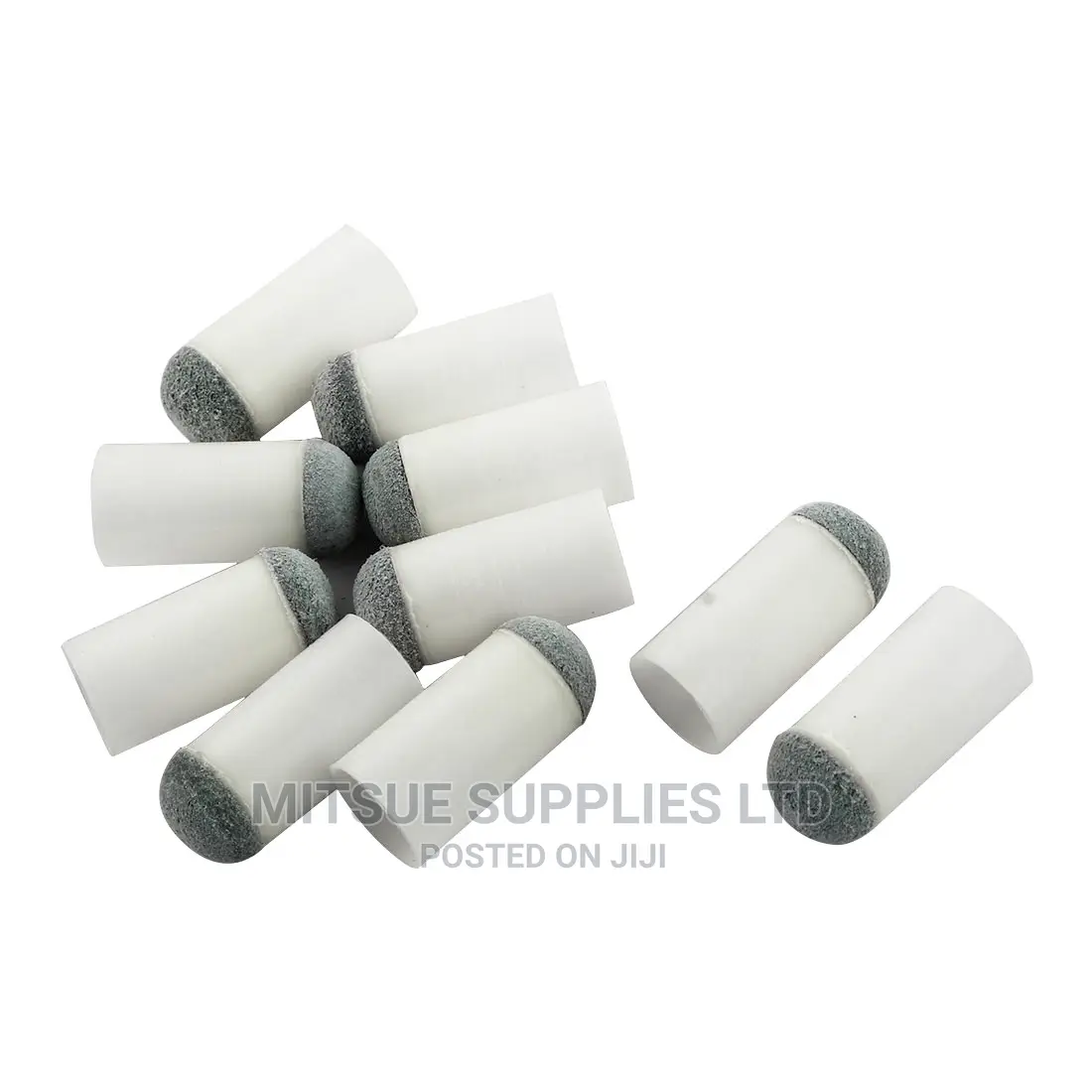 Set of 10 Pool Cue Tips- Push on ( White)