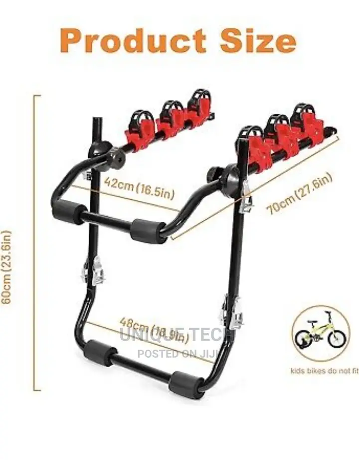 Road Bike Trunk Mount 3-Bike Car Carrier Rack