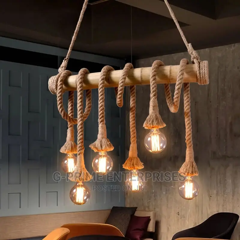 Bamboo Rope Chandelier Pendant