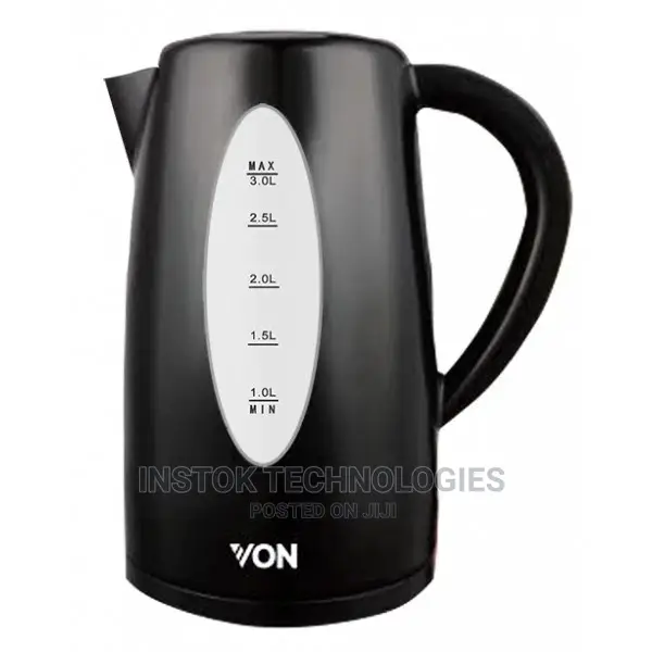 Von Vskl03bnk Cordless Kettle , 3L - Black