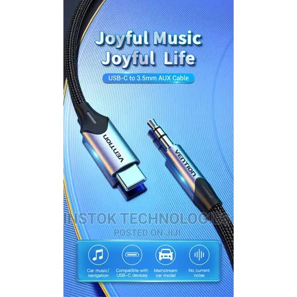 Vention Usb-C Male to 3.5mm Male Cable – 1M