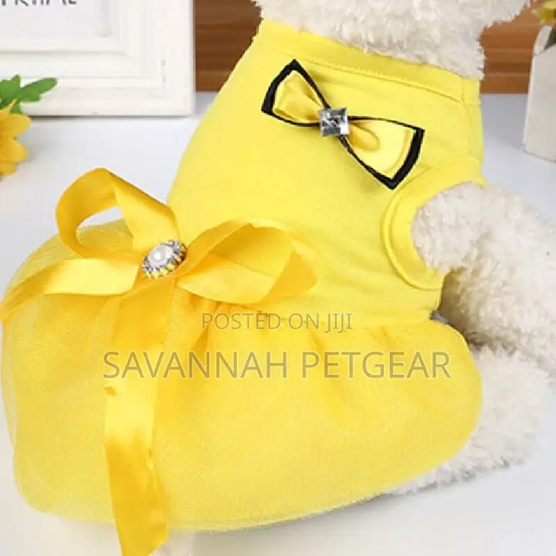 Crystal Bowknot Princess Dog Cat Dress, 6 Sizes