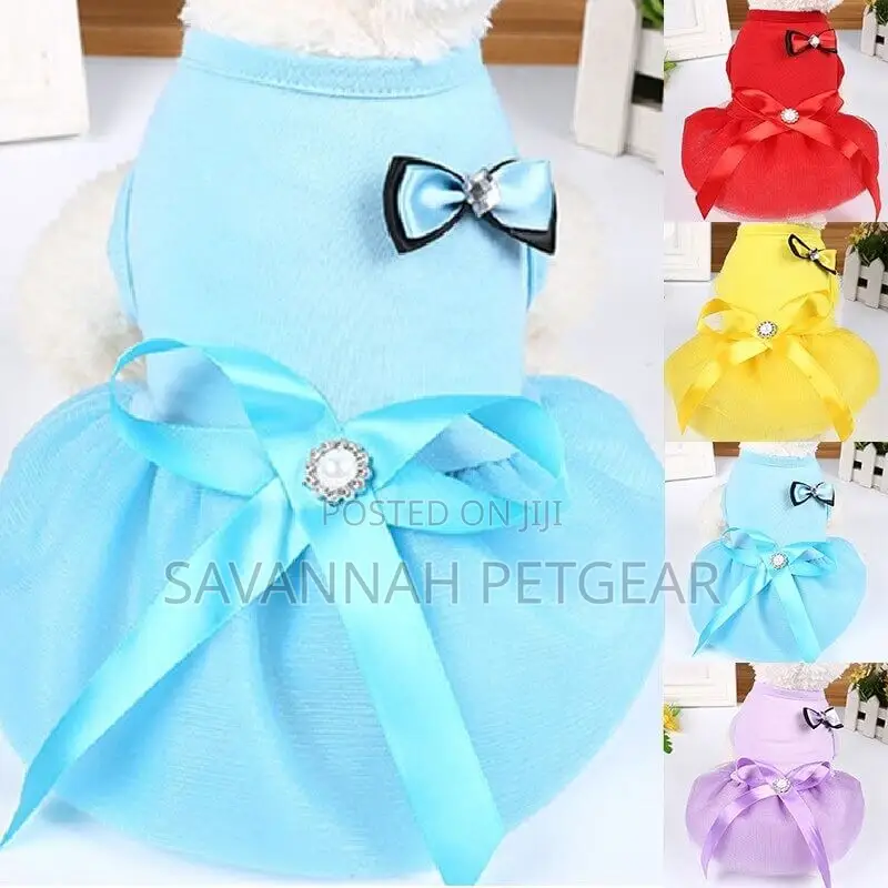 Crystal Bowknot Princess Dog Cat Dress, 6 Sizes