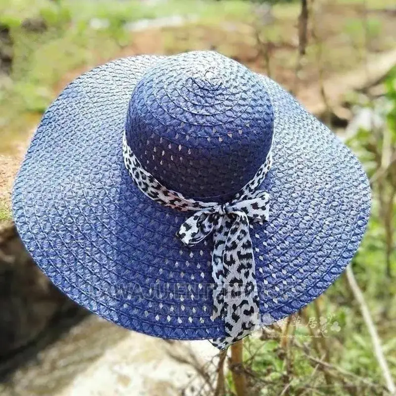 Women Big Brim Straw Hat With Ribbon