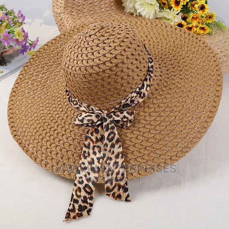Women Big Brim Straw Hat With Ribbon