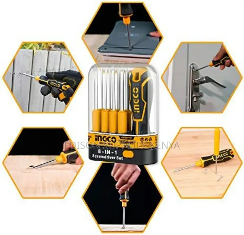 Screwdriver Set Interchangeable Ingco 8 in 1 AKISD0901