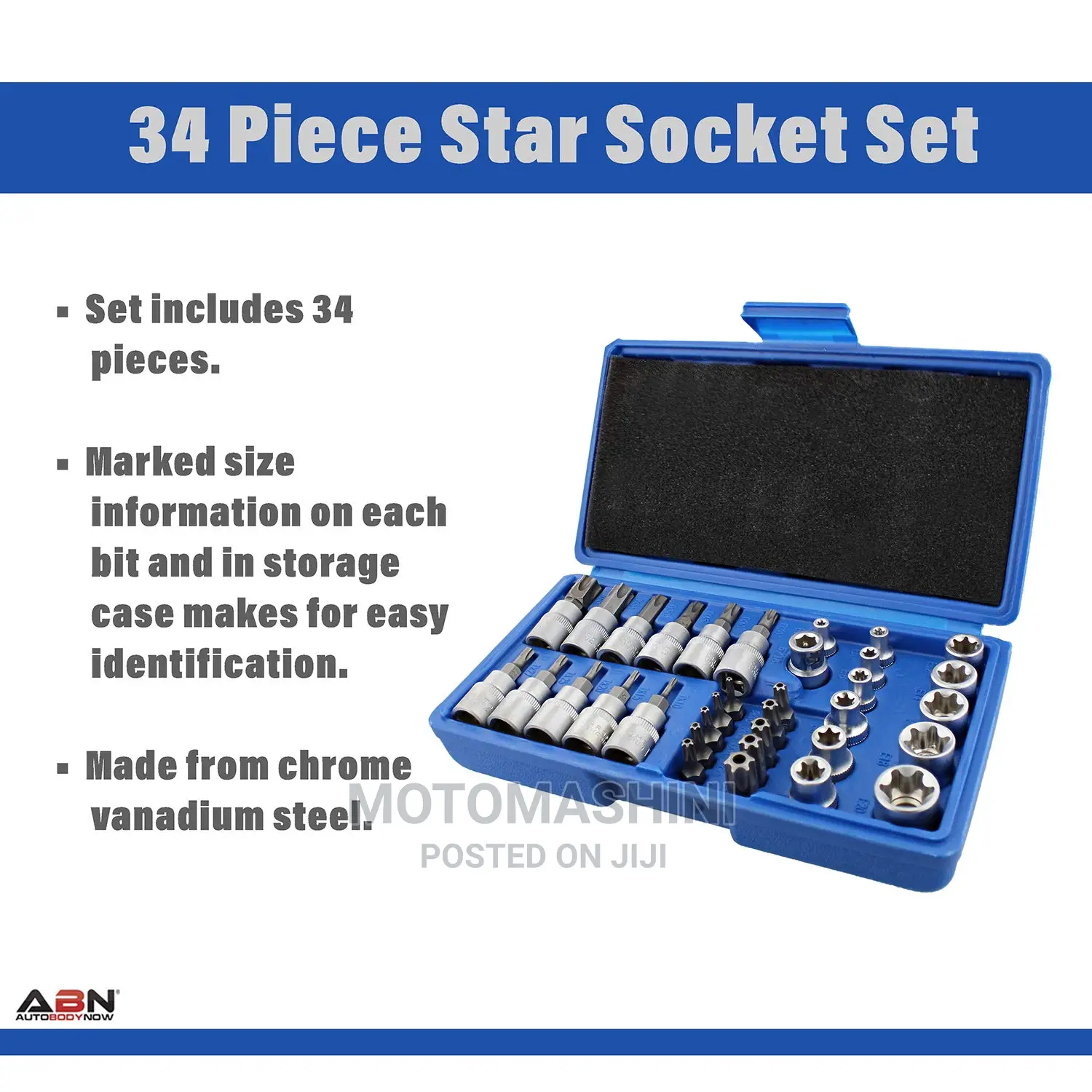 34 Pieces Torx and Etorx Socket Kit Male and Female Torx Etorx Sockets