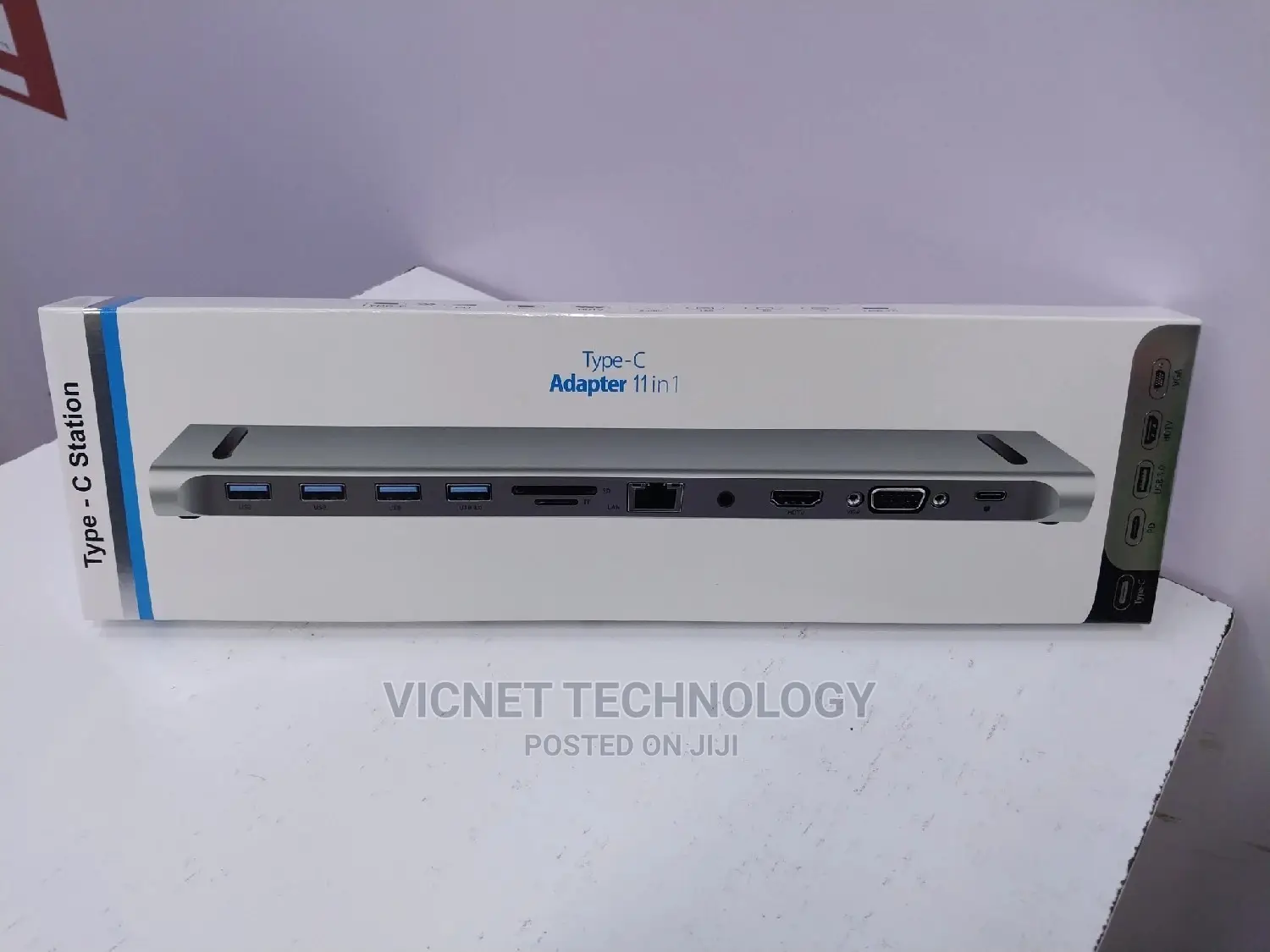 11 in 1 Type C Dock Station With Vga,Hdmi,Audio,Usb 3.0, Lan