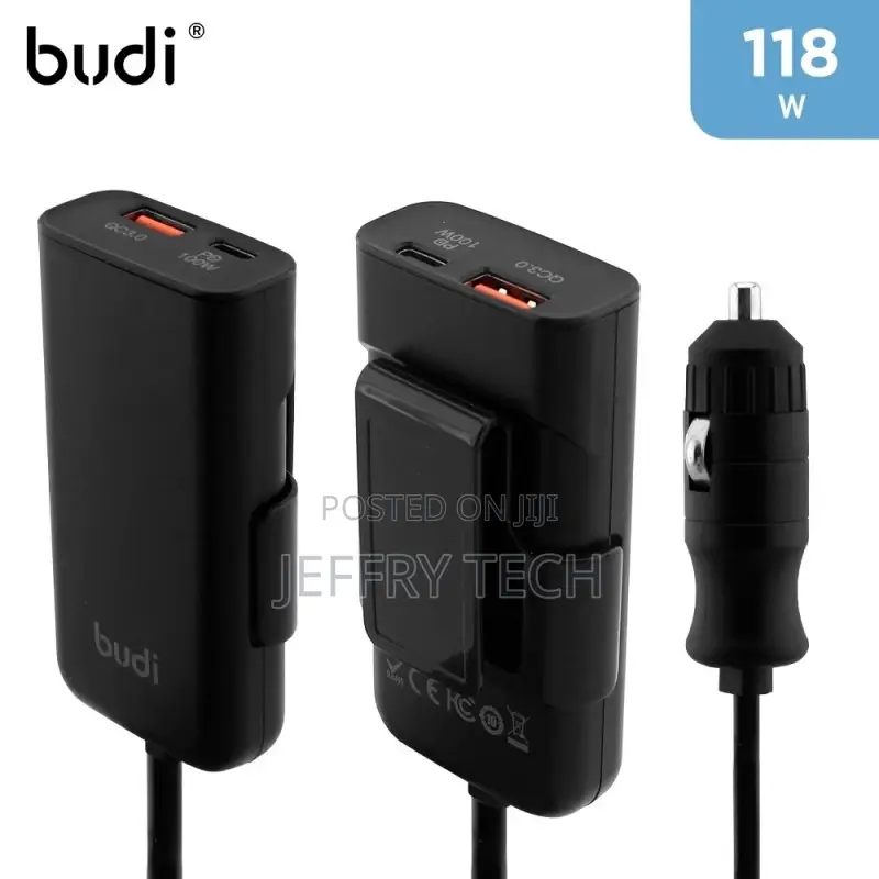 Budi 1.5m PD 100W QC 3.0 Car Charger CC069B (Support Laptops