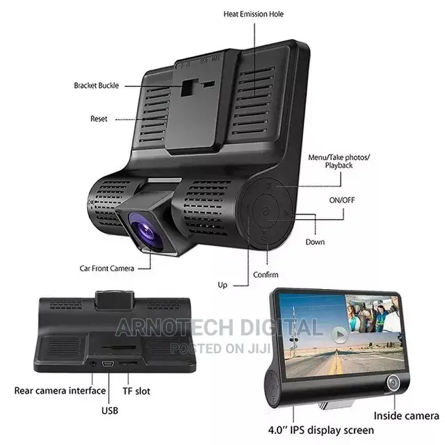 3way Car Dashcam Camera