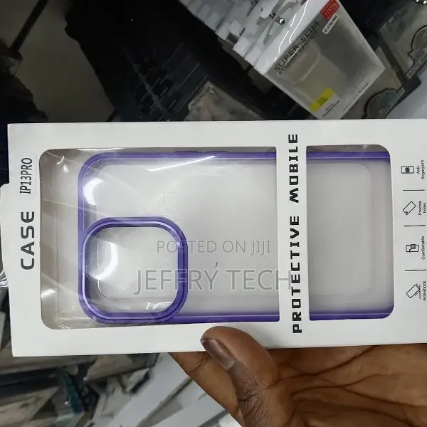 Clear iPhone 13 Pro Case With Black Ridge