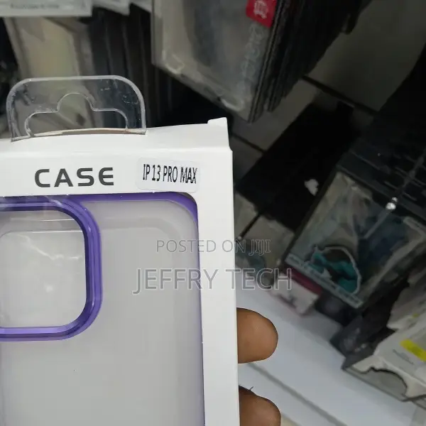 Clear iPhone 13 Pro Max Case With Purple Ridge