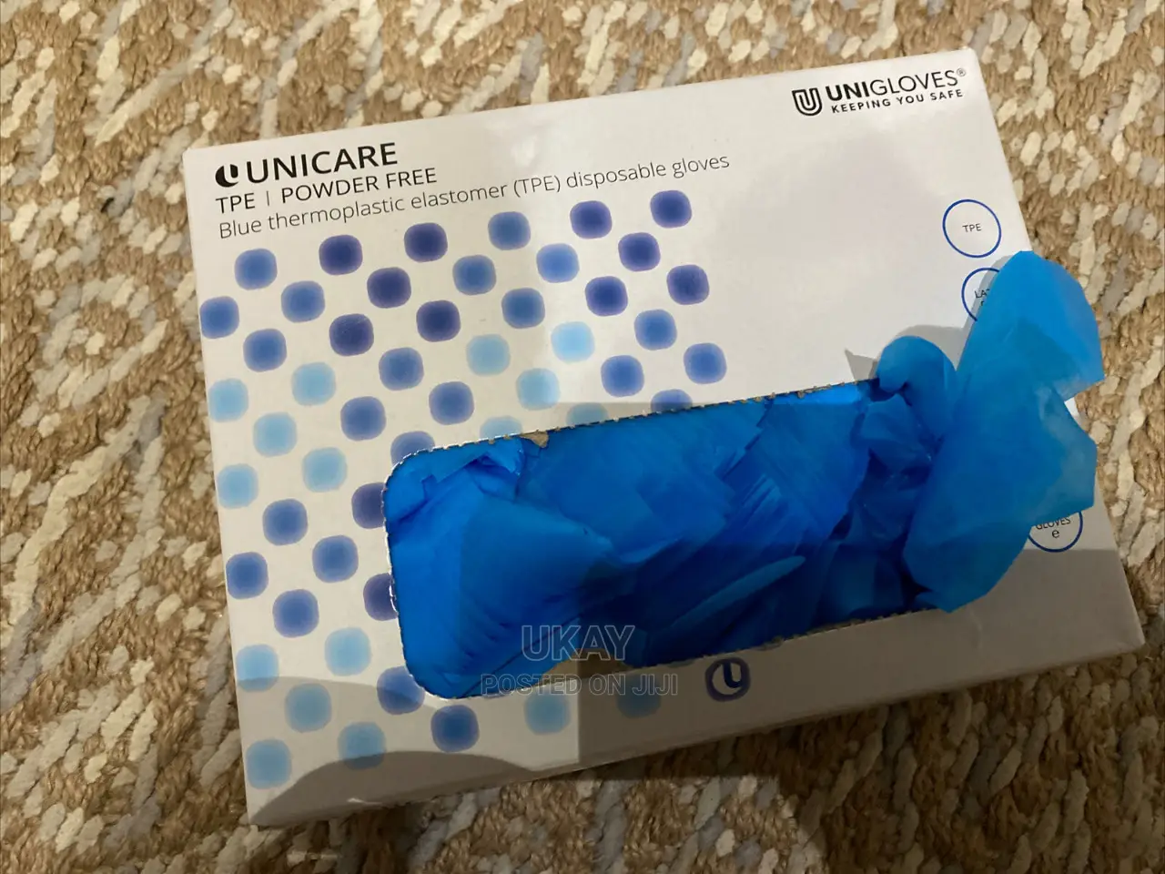 Uk-Unicare Thermoplastic Elastomer TPE. Disposable Gloves.