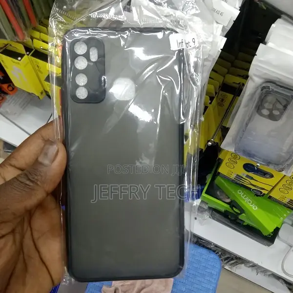Back Cover for Infinix Hot 9 Shockproof Smoke Matte Finish B