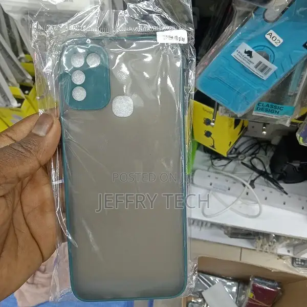 Back Cover for Infinix Hot 10 PLAY Matte Smoke Case (Blue,