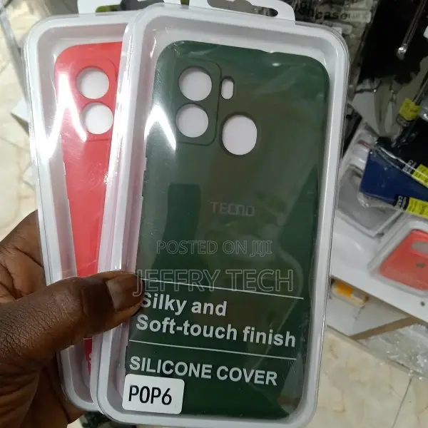 Black Silicon Case for Tecno Pop 6