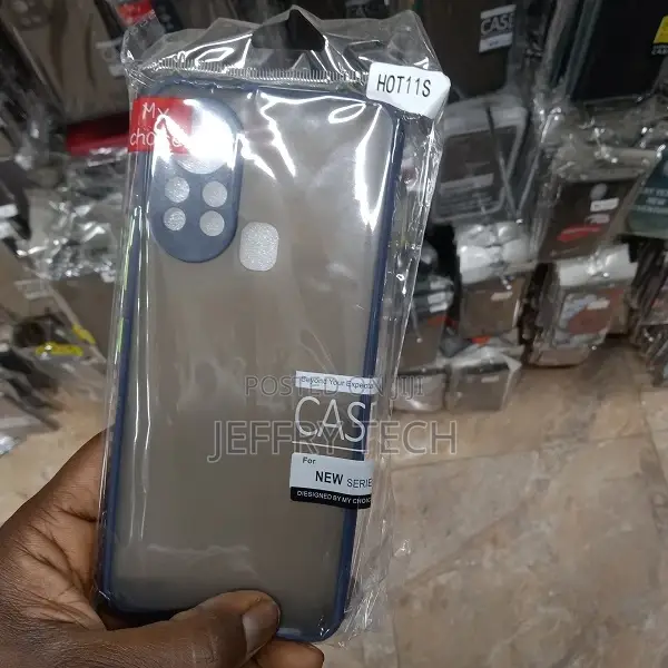 Back Cover for INFINIX HOT 11S (Black, Grip Case)