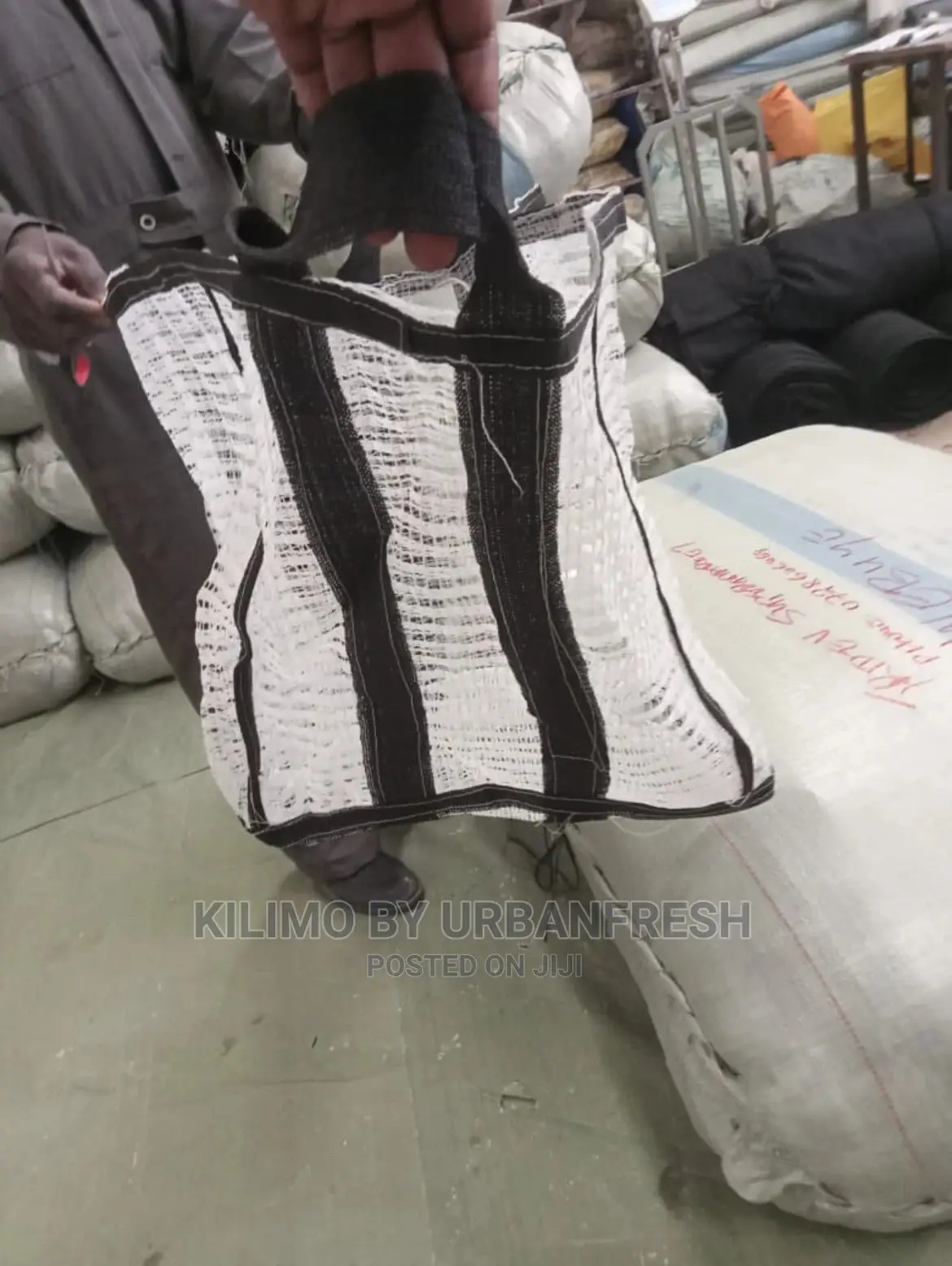 Tea Harvesting Bag KTDA White Black Belt .