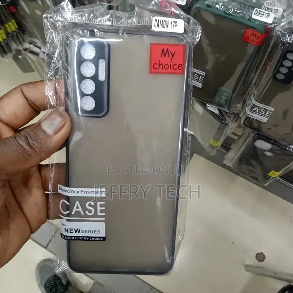 Back Cover for Tecno Camon 17P (Black, Camera Bump Protecto