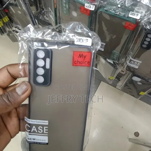 Back Cover for Tecno Camon 17P (Black, Camera Bump Protecto