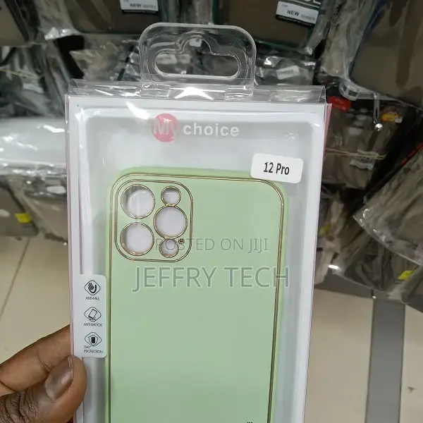 Back Cover for Apple iPhone 12 Pro (Green, Gold, Shock Pro