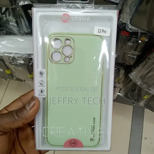 Back Cover for Apple iPhone 12 Pro (Green, Gold, Shock Pro