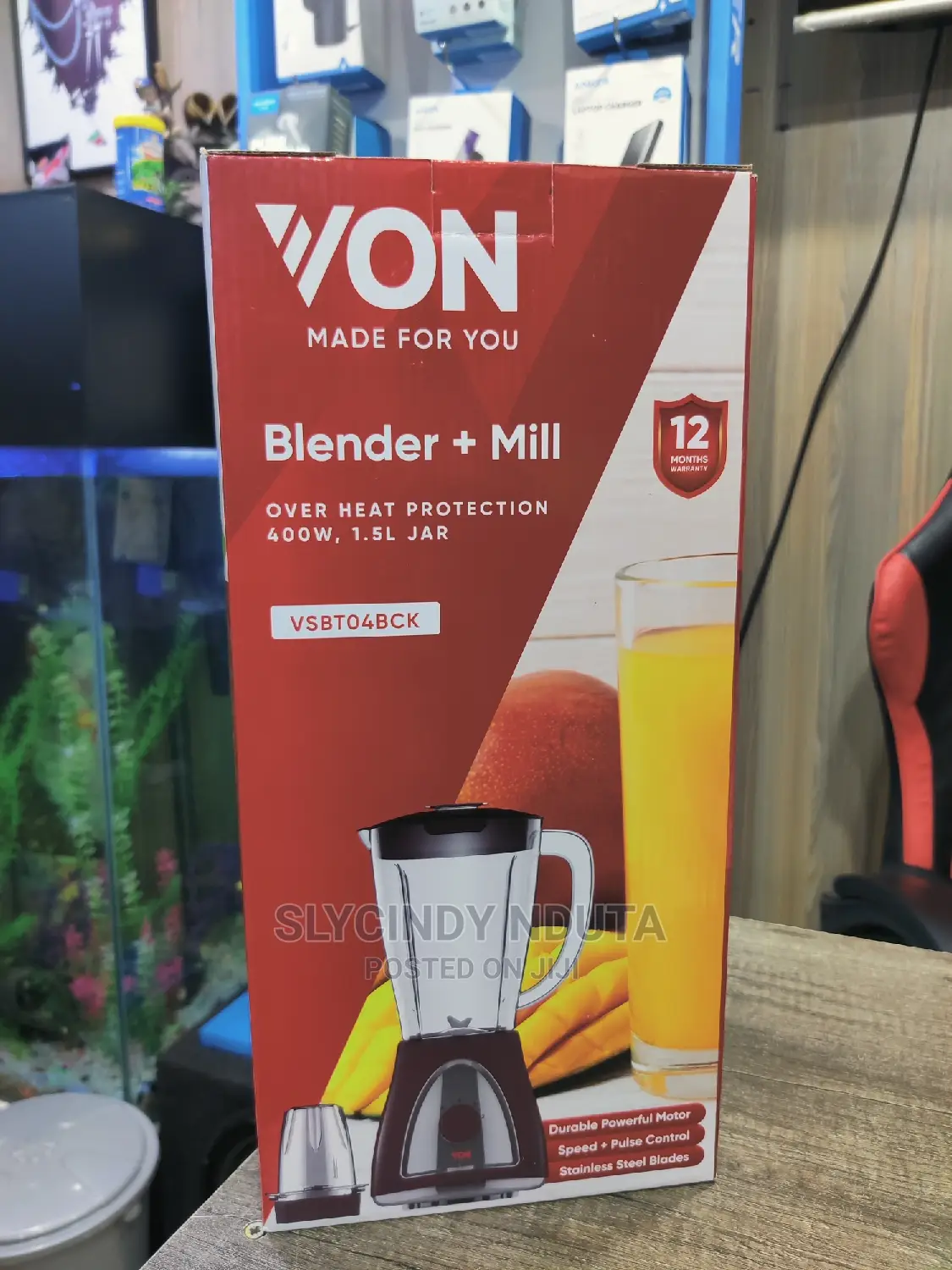 VON Blender + Mill 1.5 Litres (New)