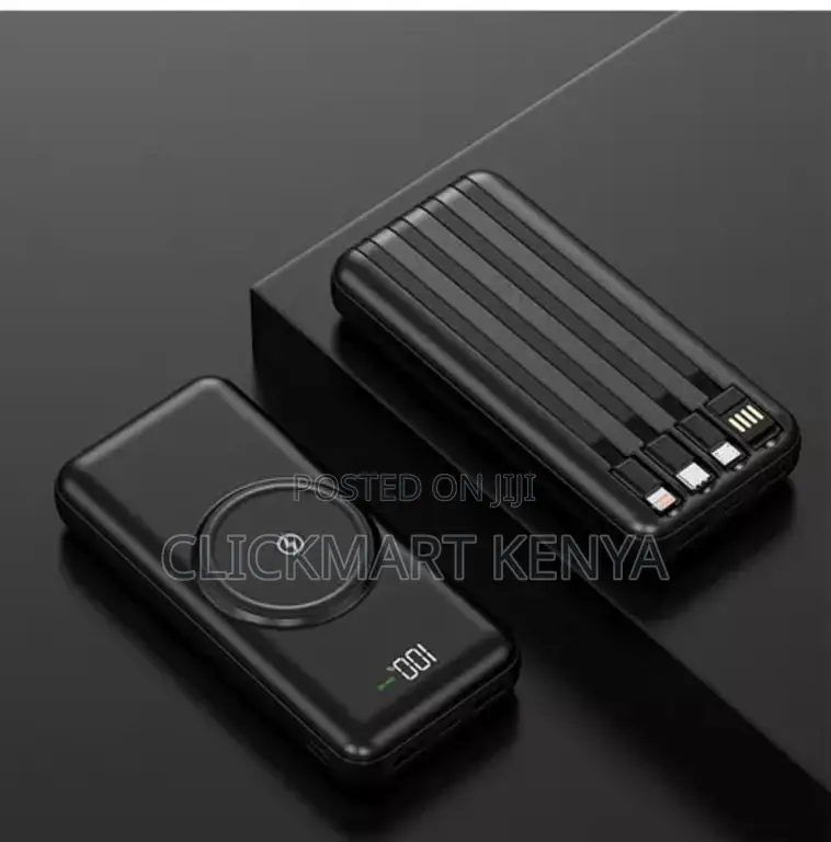 Power Bank 30000mah+Wireless Powerbank, 4 Cables Dual USB