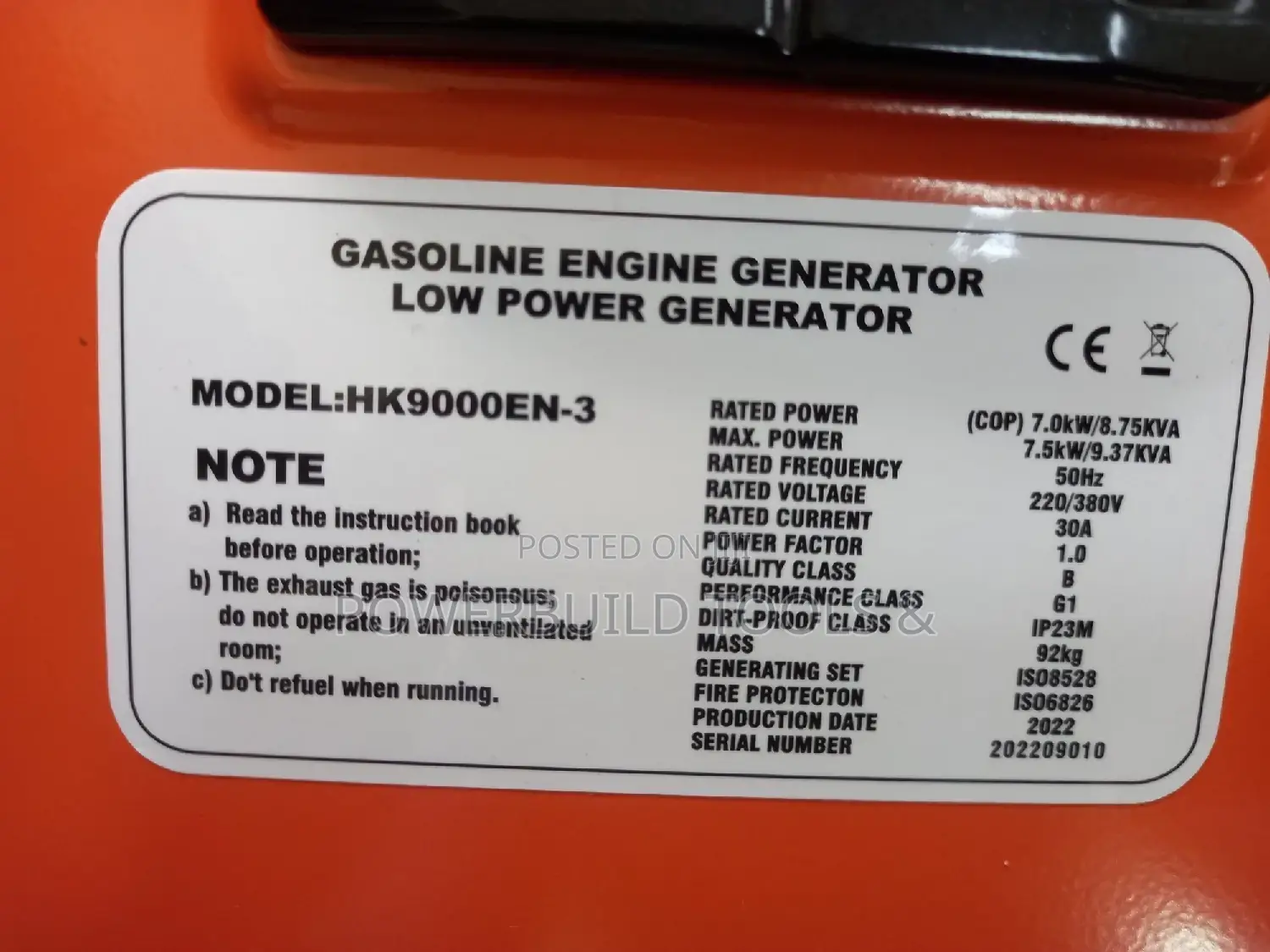 Hisaki Petrol 3phase Generator (Hk9000en-3)