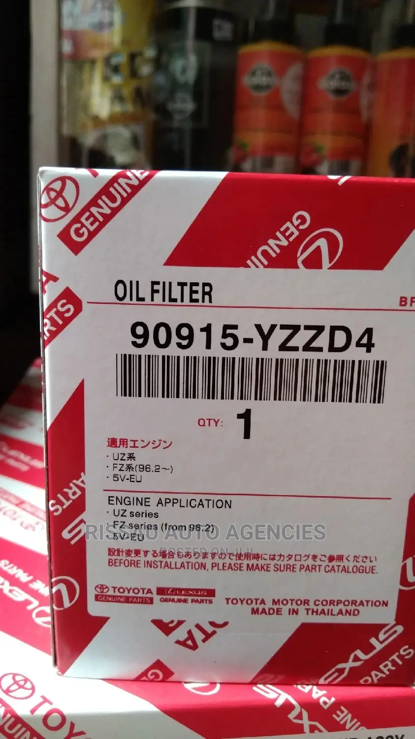 Toyota Genuine Oil Filter YZZD4 Made in Thailand 1KD Engine.