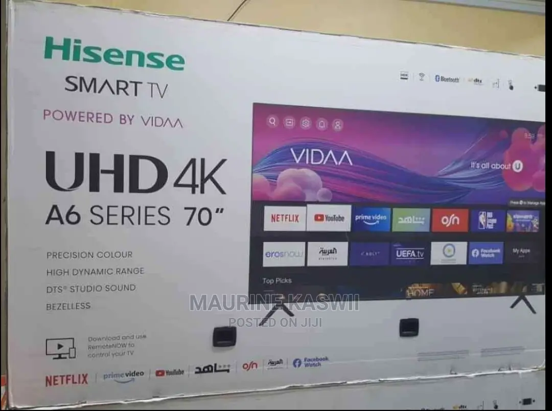 Hisense 70" Frameless Tv4k UHD Smart TV - Black