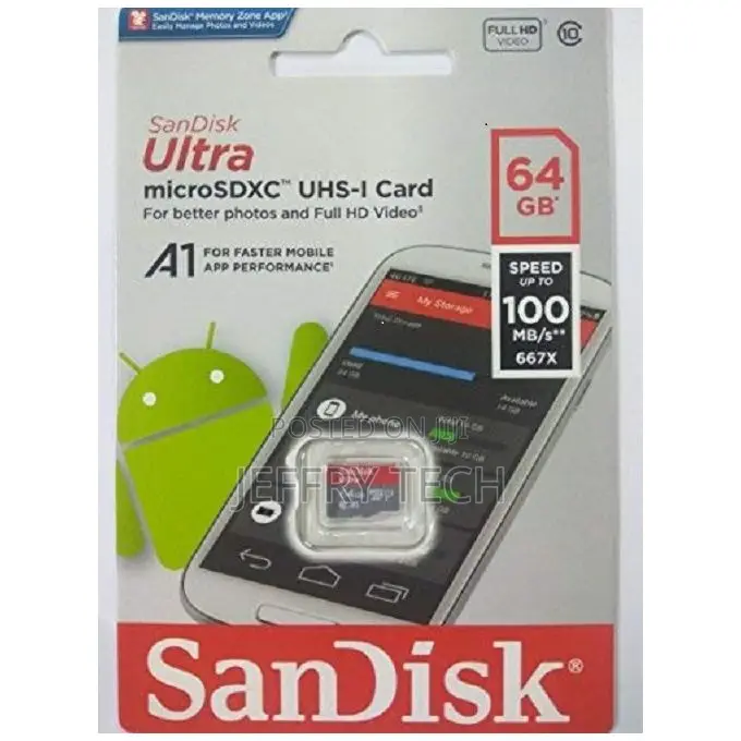 Sandisk Microsdxc Memory Card 100 MB/S, Class 10