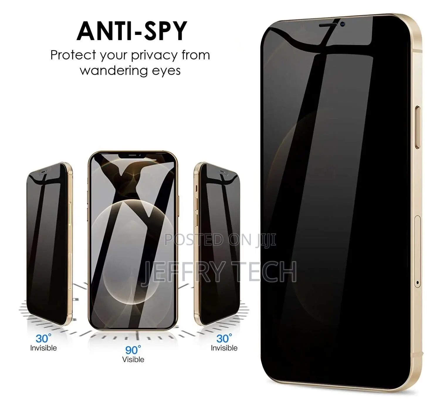 iPhone 12 / 12 Pro (6.1") 9H Anti-Spy Privacy Tempered Glass