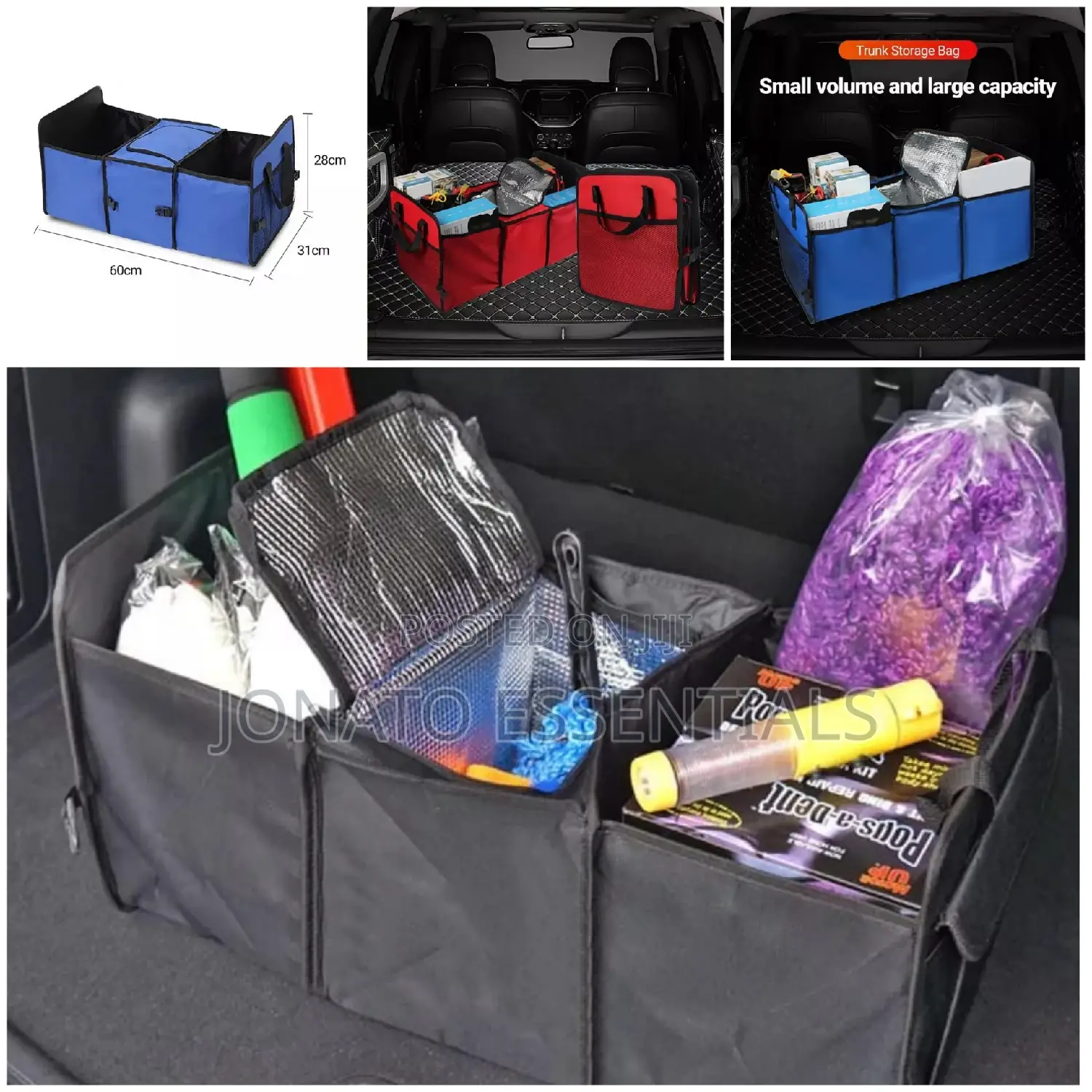 Car Boot Organizer With Insulated Cooler Bag for Drinks