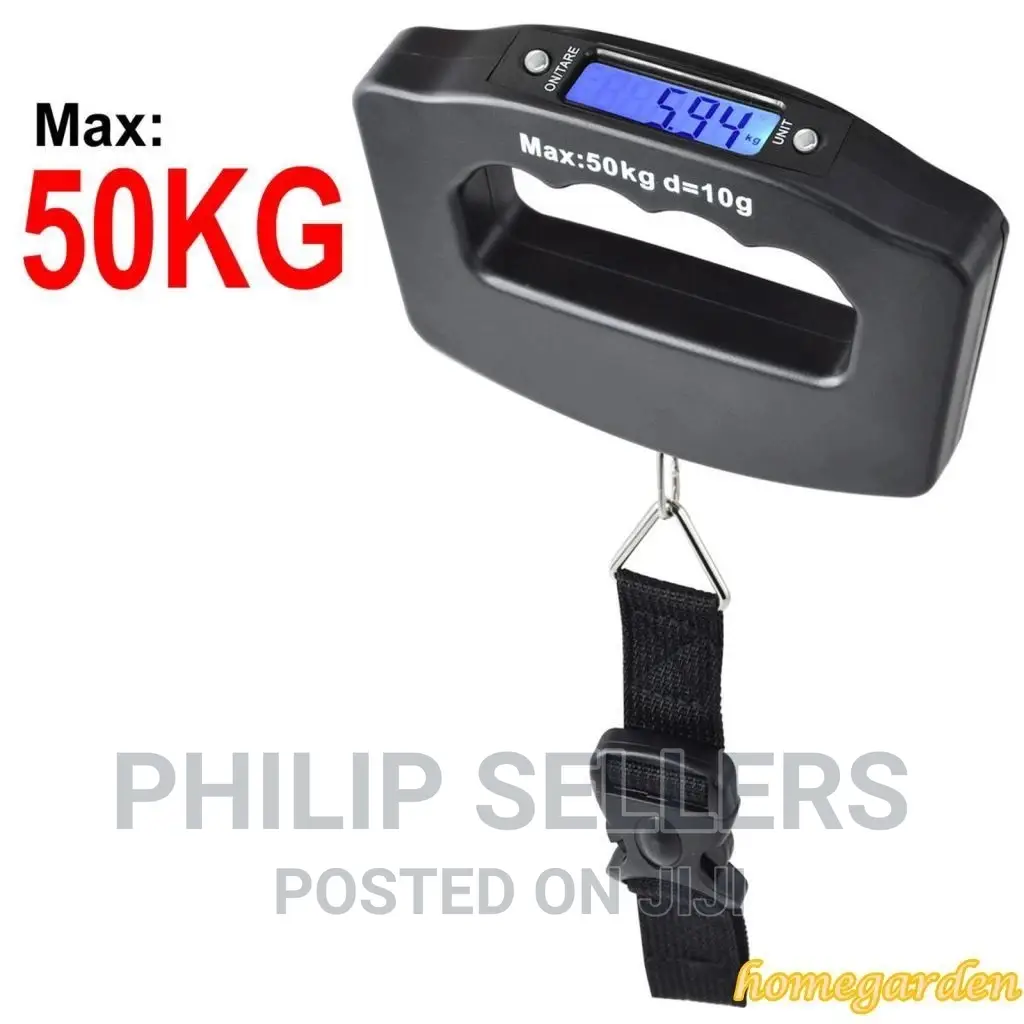 50kg Electronic Luggage Scale LCD Display Travel Digital Ha