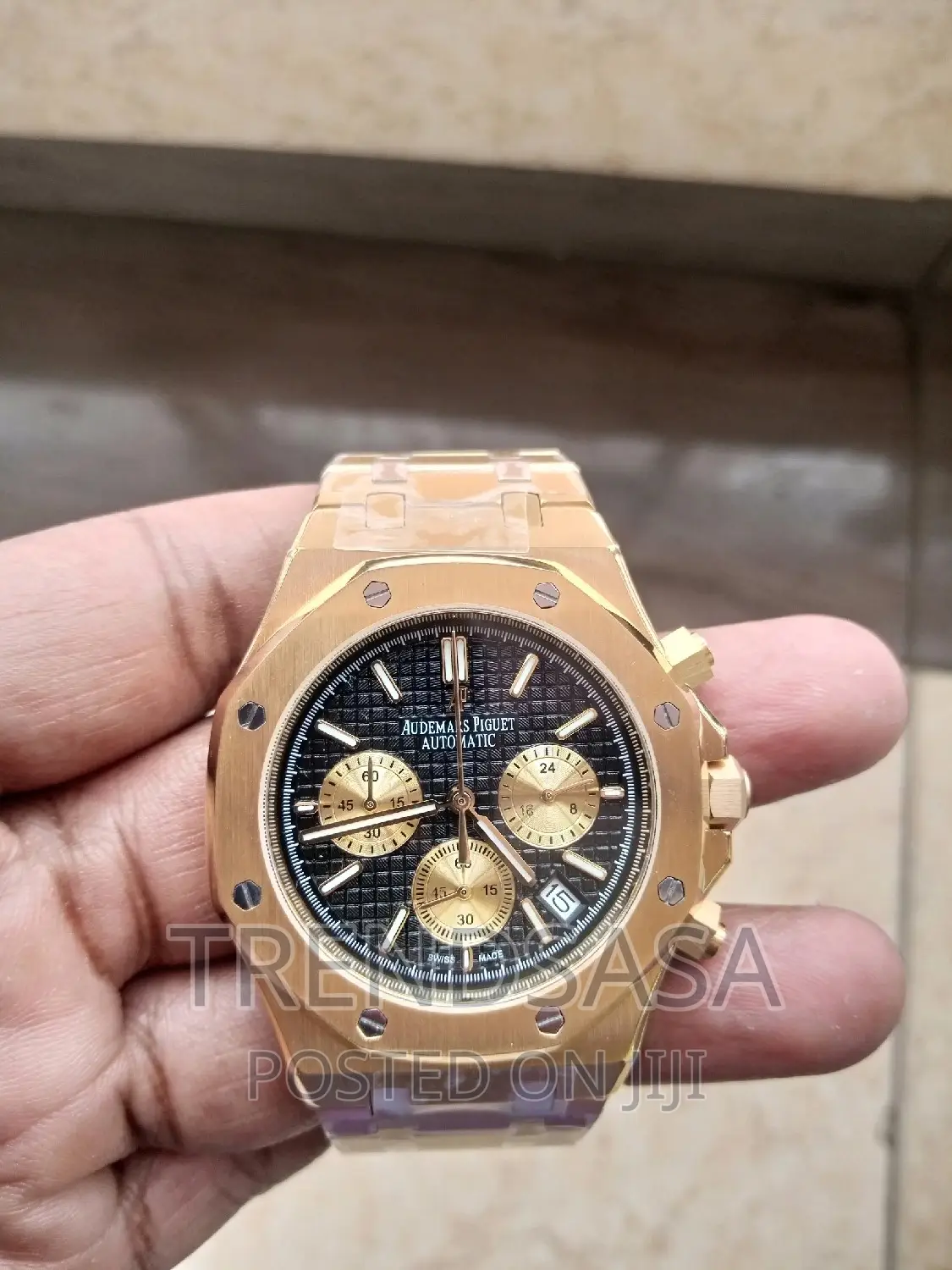 Audemars Piguet Royal Oak Chronograph Watch Black Dial Gold
