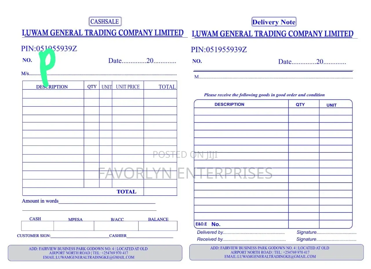 Receipt Books Editing