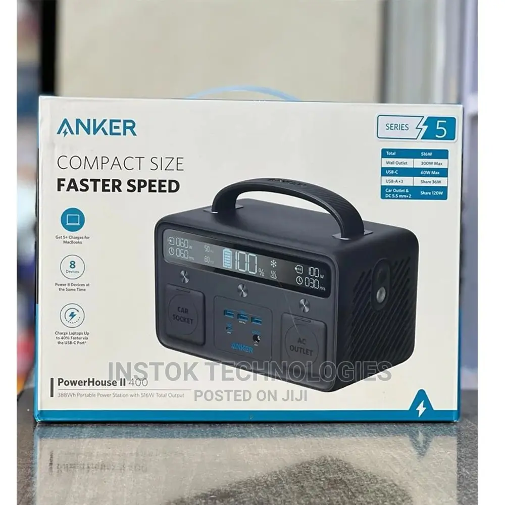 Anker Powerhouse Ii 400,Portable Power Station 388.8wh,516W