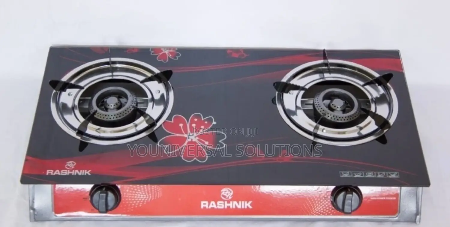 Glass Two Burner Gas Cooker With a Strong Glass Top